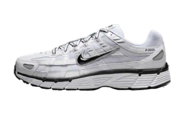 Nike P-6000 White Metallic Silver Black - dropsnkrs