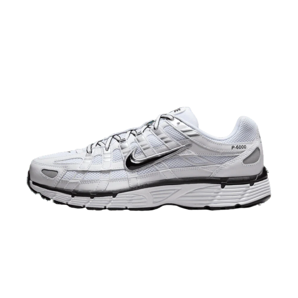Nike P-6000 White Metallic Silver Black