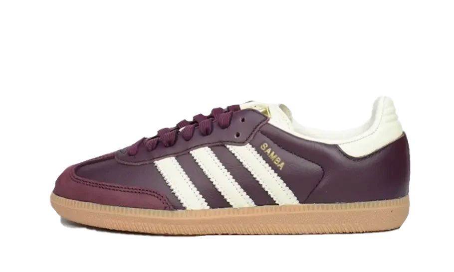 Adidas Samba OG Maroon Crewht Gold dropsnkrs