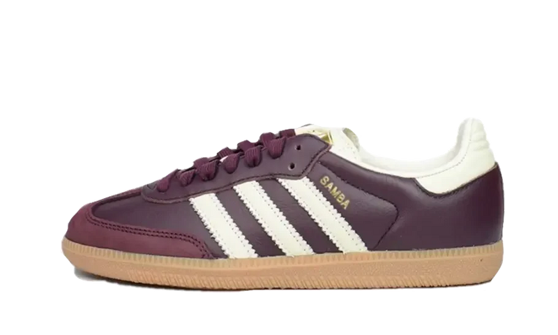 Adidas Samba OG Maroon Crewht Gold dropsnkrs