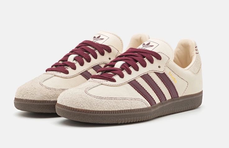 Adidas Samba OG Wonder White Maroon dropsnkrs